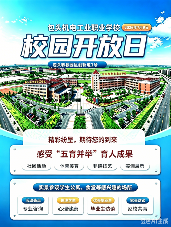 包头机电工业职业学校校园开放日海报设计 (3)